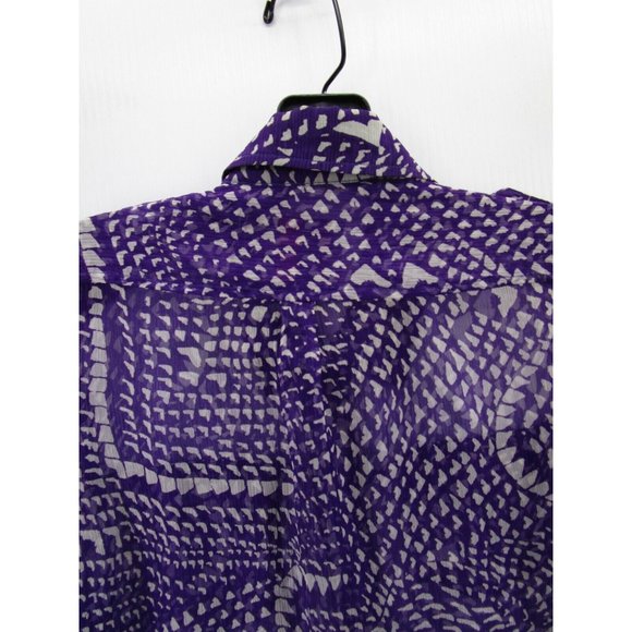 Joes Jeans Shirt Small Silk Military Top Button Up Sheer Unisex * - Picture 8 of 11